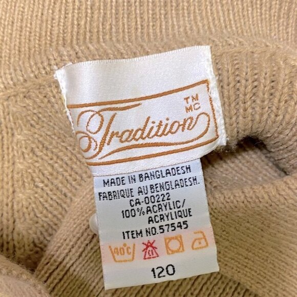 Vintage Traditions long Sleeve Tan Sweater M - Picture 4 of 8